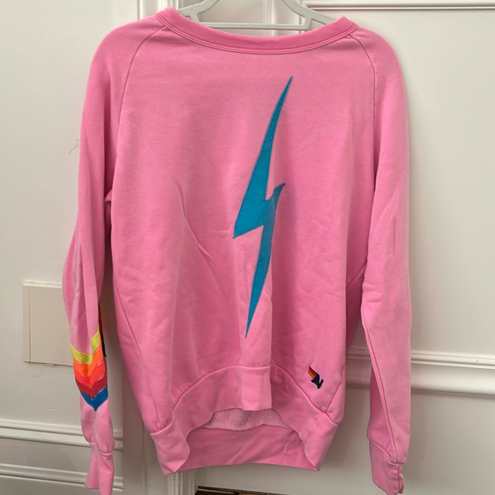 Pink lightning bolt aviator nation crewneck good condition